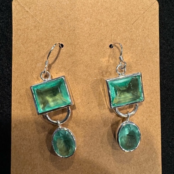 2 pairs hanging handmade earrings; silver. - Picture 2 of 5
